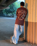 Anchor Brown Oversized Casual Loose Fit Round neck T-shirt for men