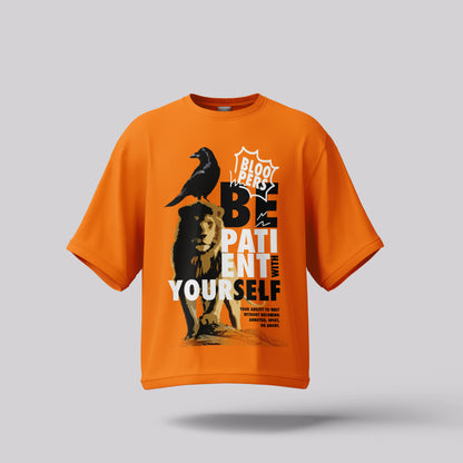 Be Positive Orange Dropshoulder Men Oversized  T-shirt