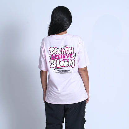 Women Oversized Half Sleeve Graphic Print Bloom T-shirt for Women