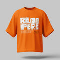 Bloopers infinity orange oversized half sleeve pure cotton t-shirt for Men