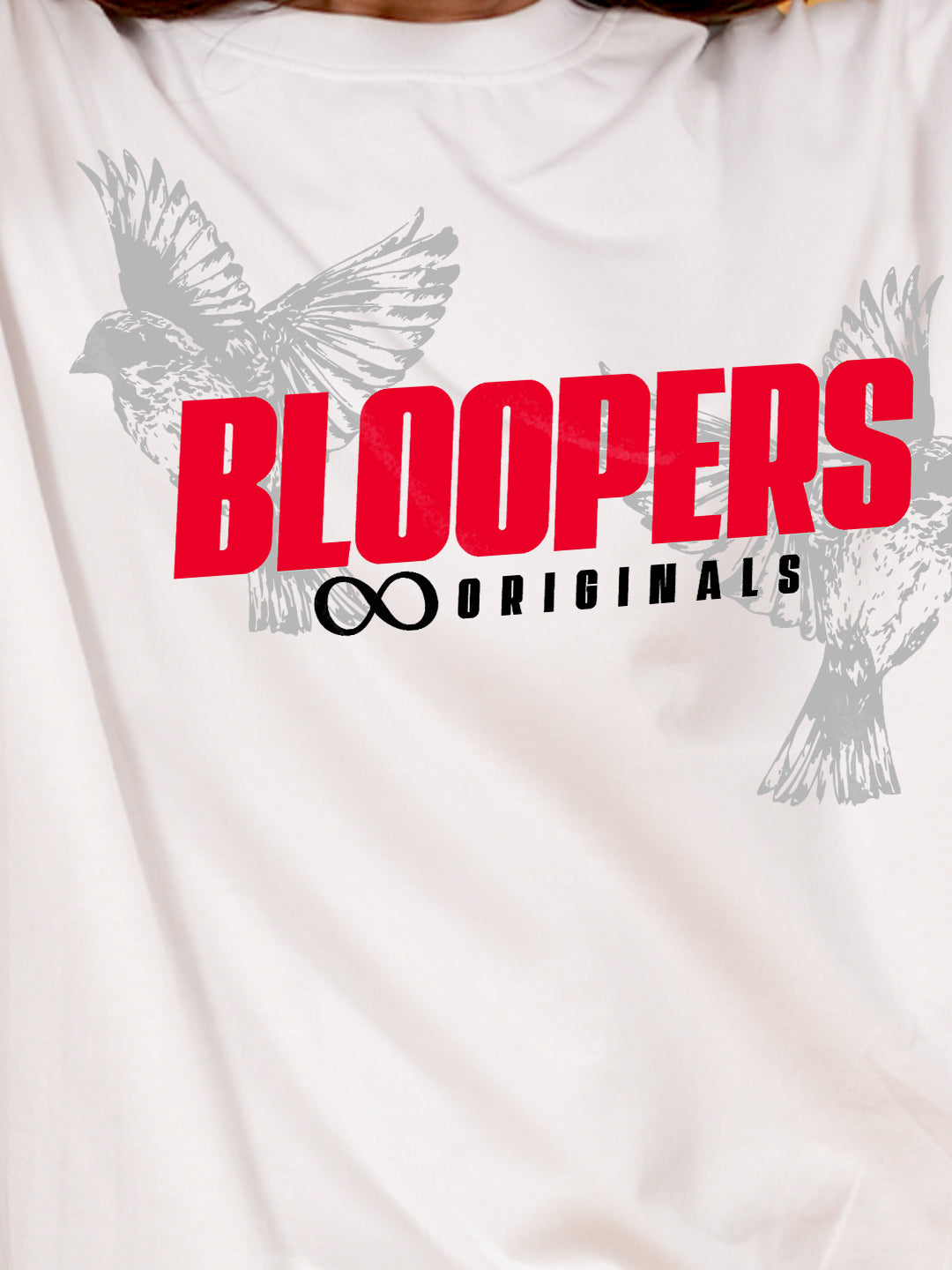 Bloopers Bird Relax White Fit  T-shirt