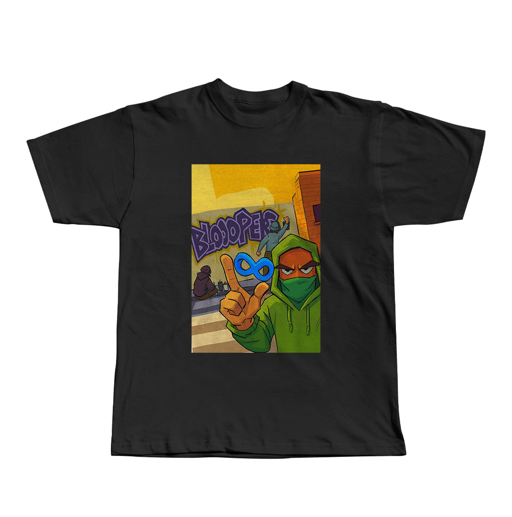 Bloopers Infinte Black  Regular Fit Casual T-shirt For Men