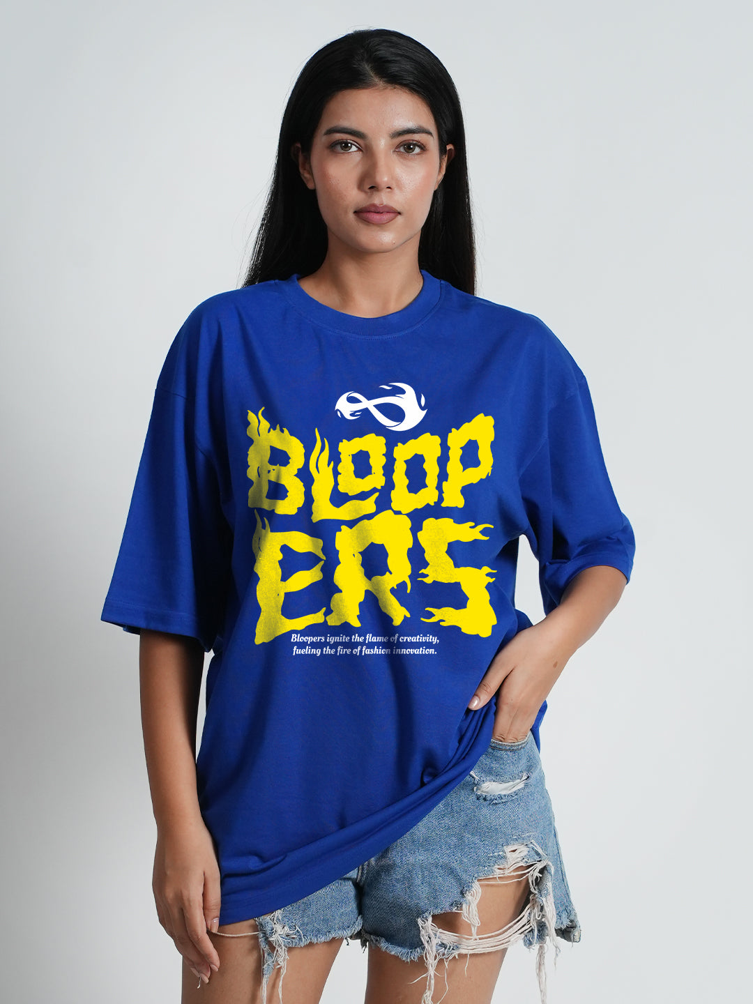 Bloopers Fire Drop shoulder Oversized T-shirt