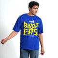 Flame Royal Blue Oversized Drop shoulder T-shirt