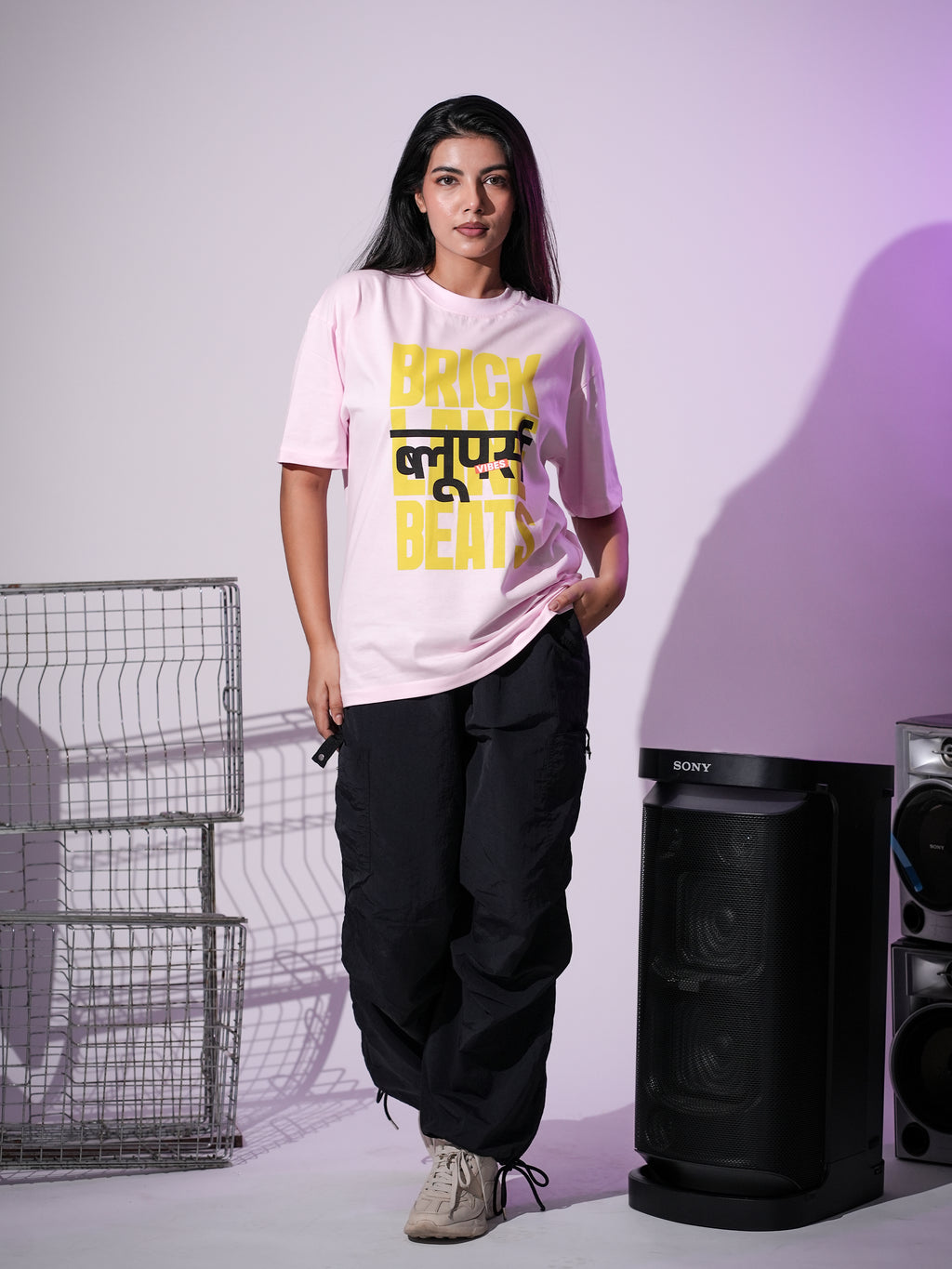 Bloopers Brick Women Oversized Half Sleeve t-shirt