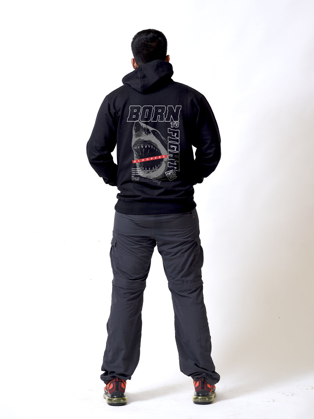 Born To Bloop Black Casual Wear Cotton Hoodie