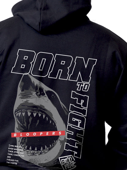Born To Bloop Black Casual Wear Cotton Hoodie