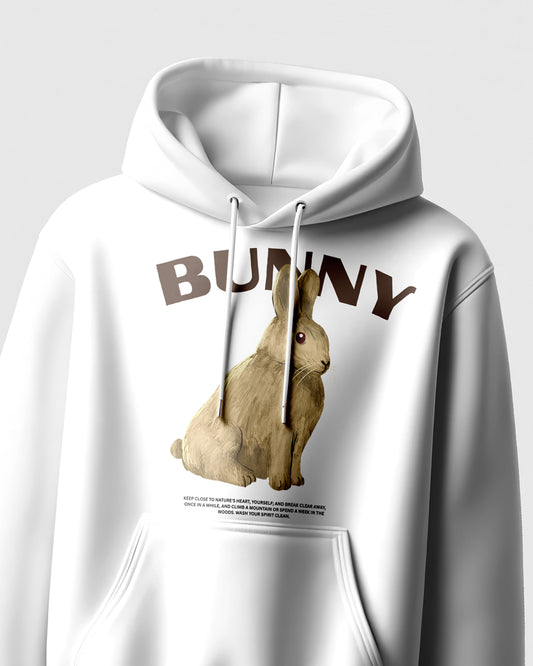 Bunny White Women Casual Hoodies