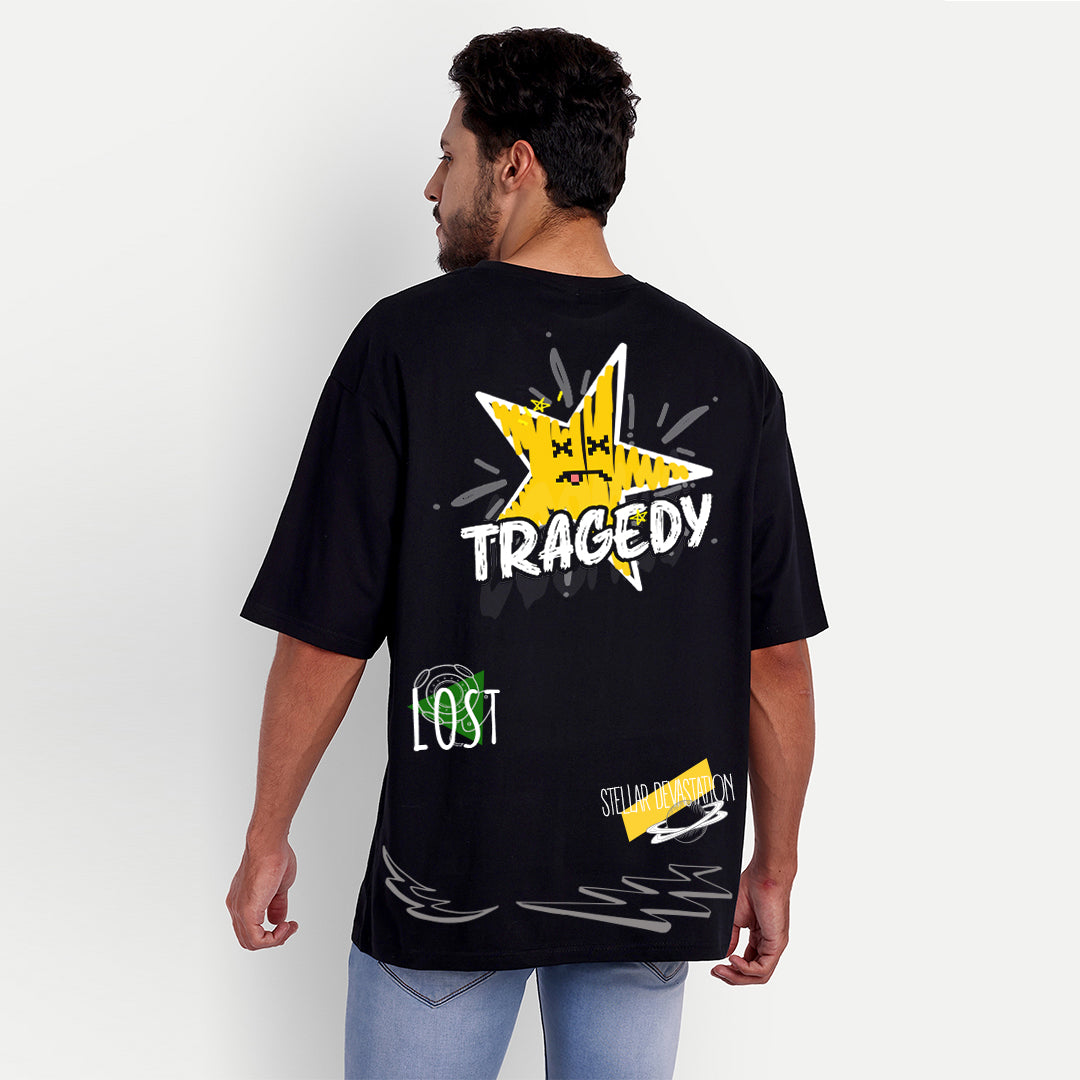 COSMIC TRAGEDY BLACK OVERSIZE T-SHIRT