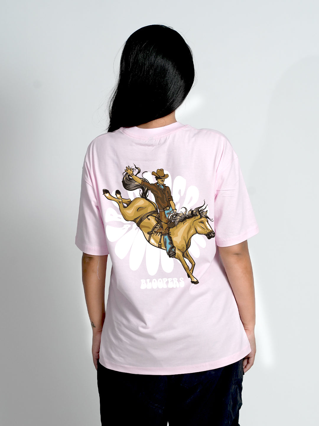 Cowboy Pastel Pink Oversized Dropshoulder T- shirt