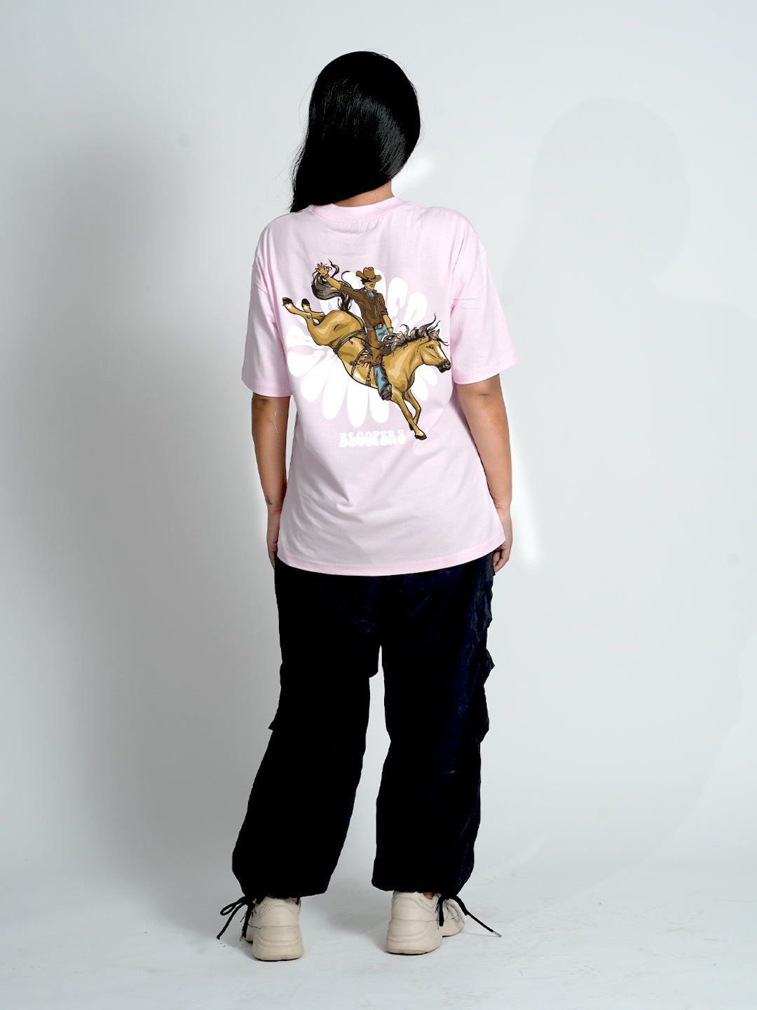Cowboy Pastel Pink Oversized Dropshoulder T- shirt