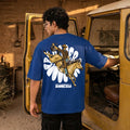 Bloopers Royal Blue Oversized Printed T-shirt For Men