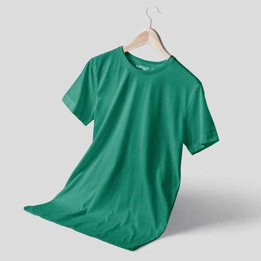 Basic Dark Forest Green Regular Fit Roundneck T-shirt