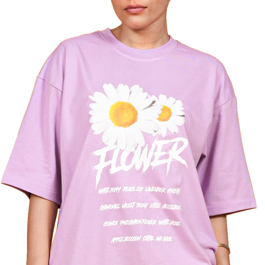 Flower Oversized Lavender T-shirt