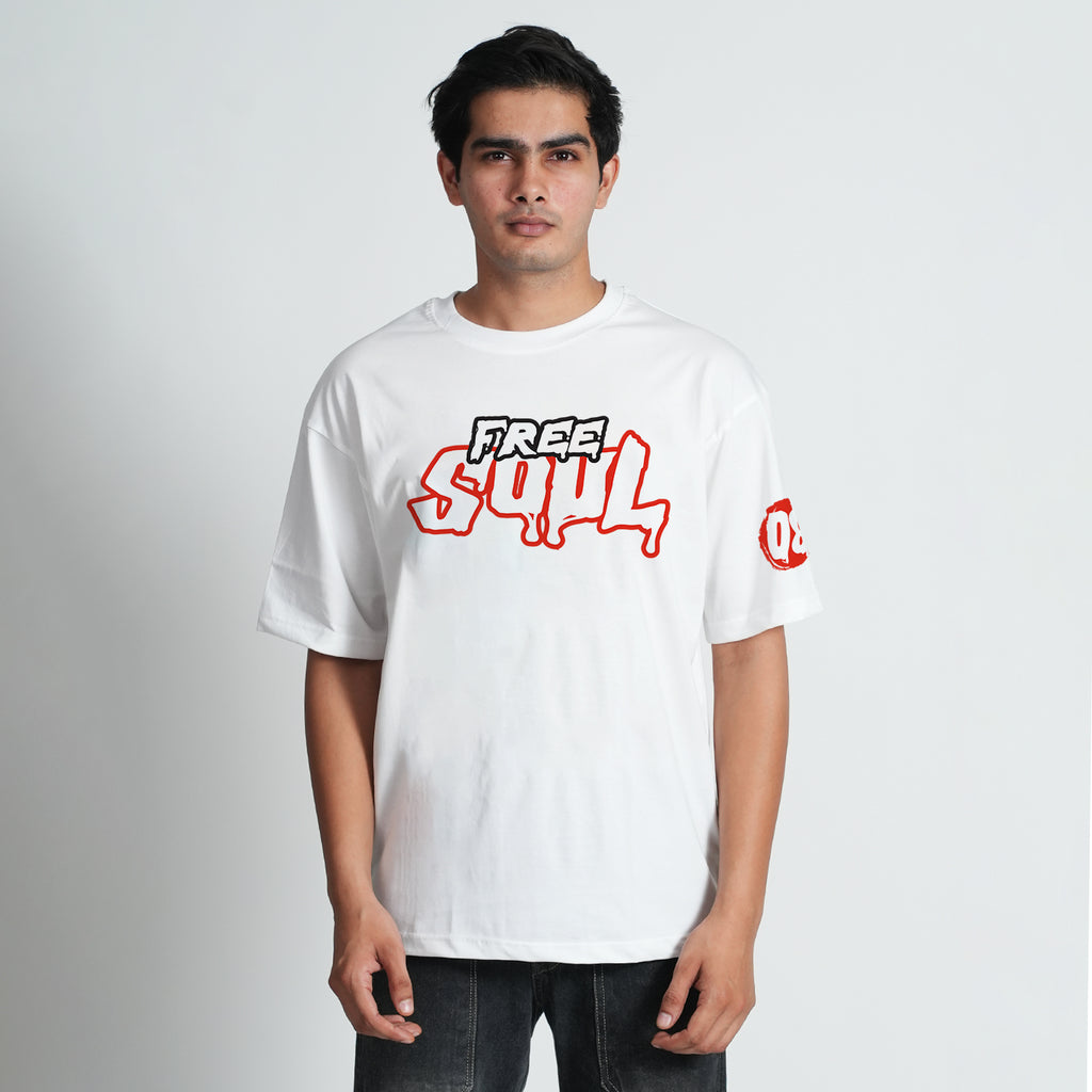 FREE SOUL WHITE OVERSIZED T-SHIRT