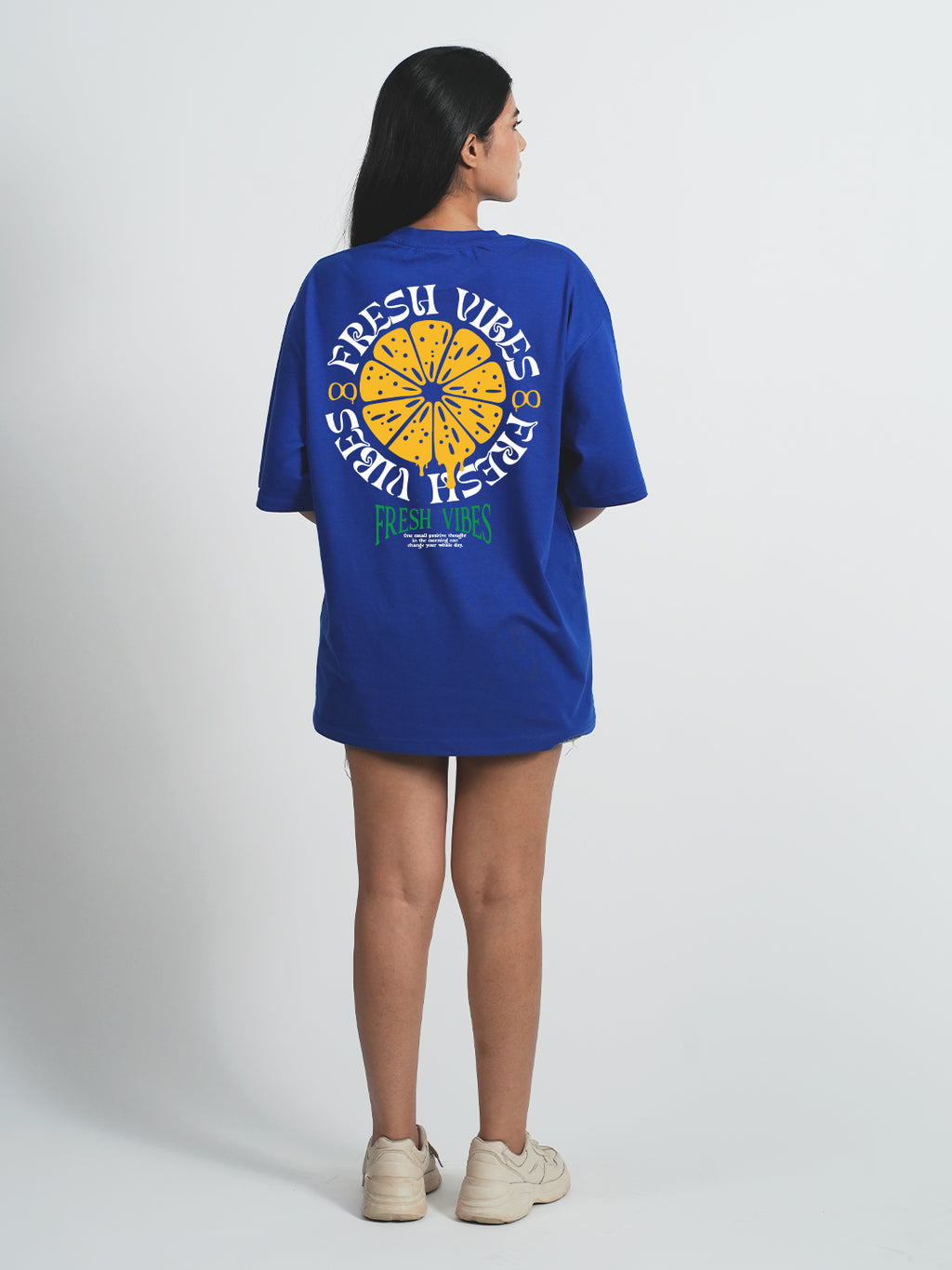 Fresh Vibe Royal Blue Oversized T-shirt