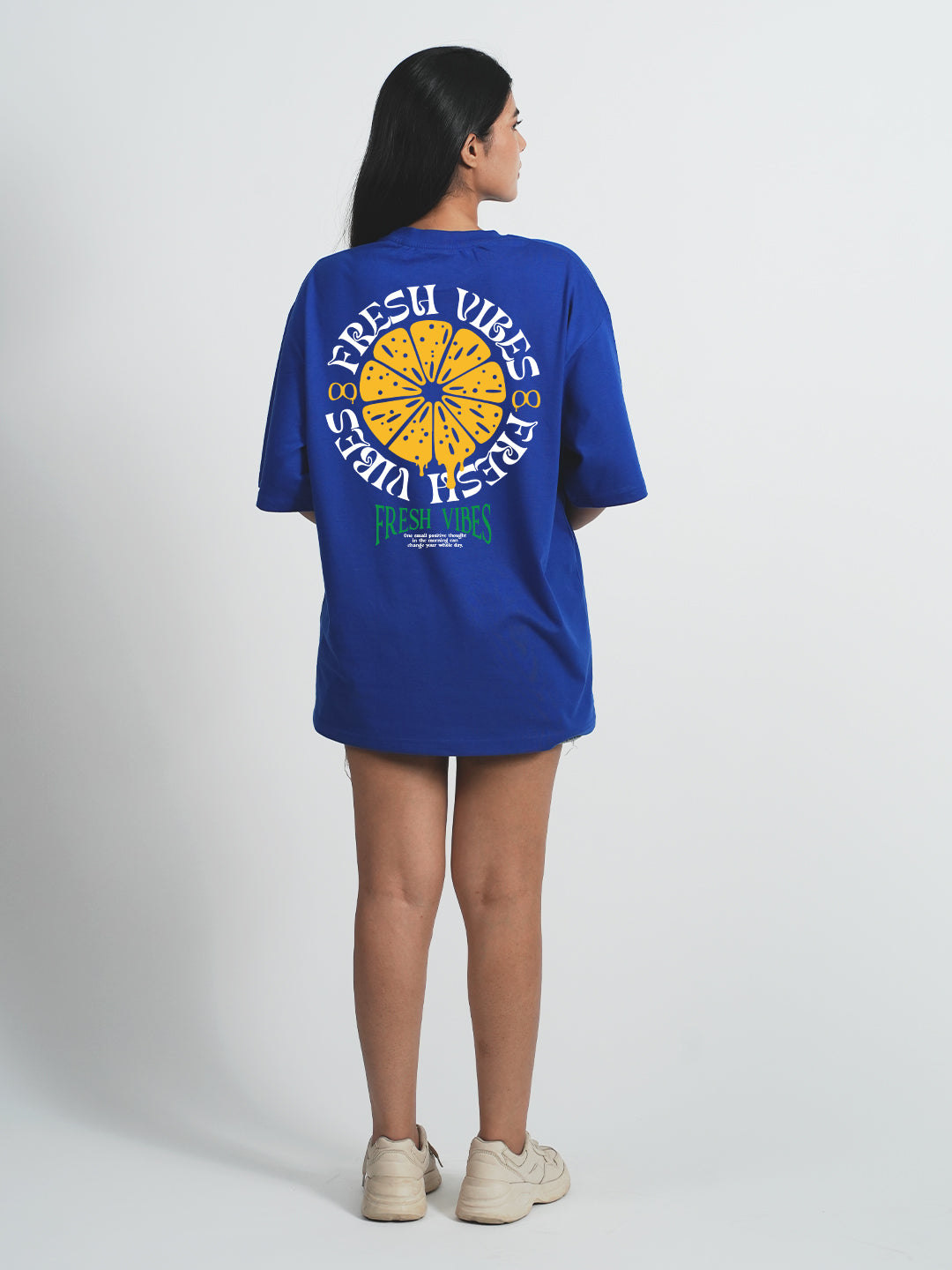 Fresh Vibe Royal Blue Oversized T-shirt