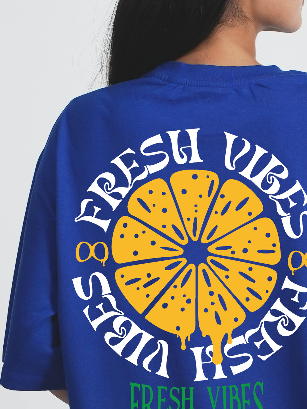Fresh Vibe Royal Blue Oversized T-shirt