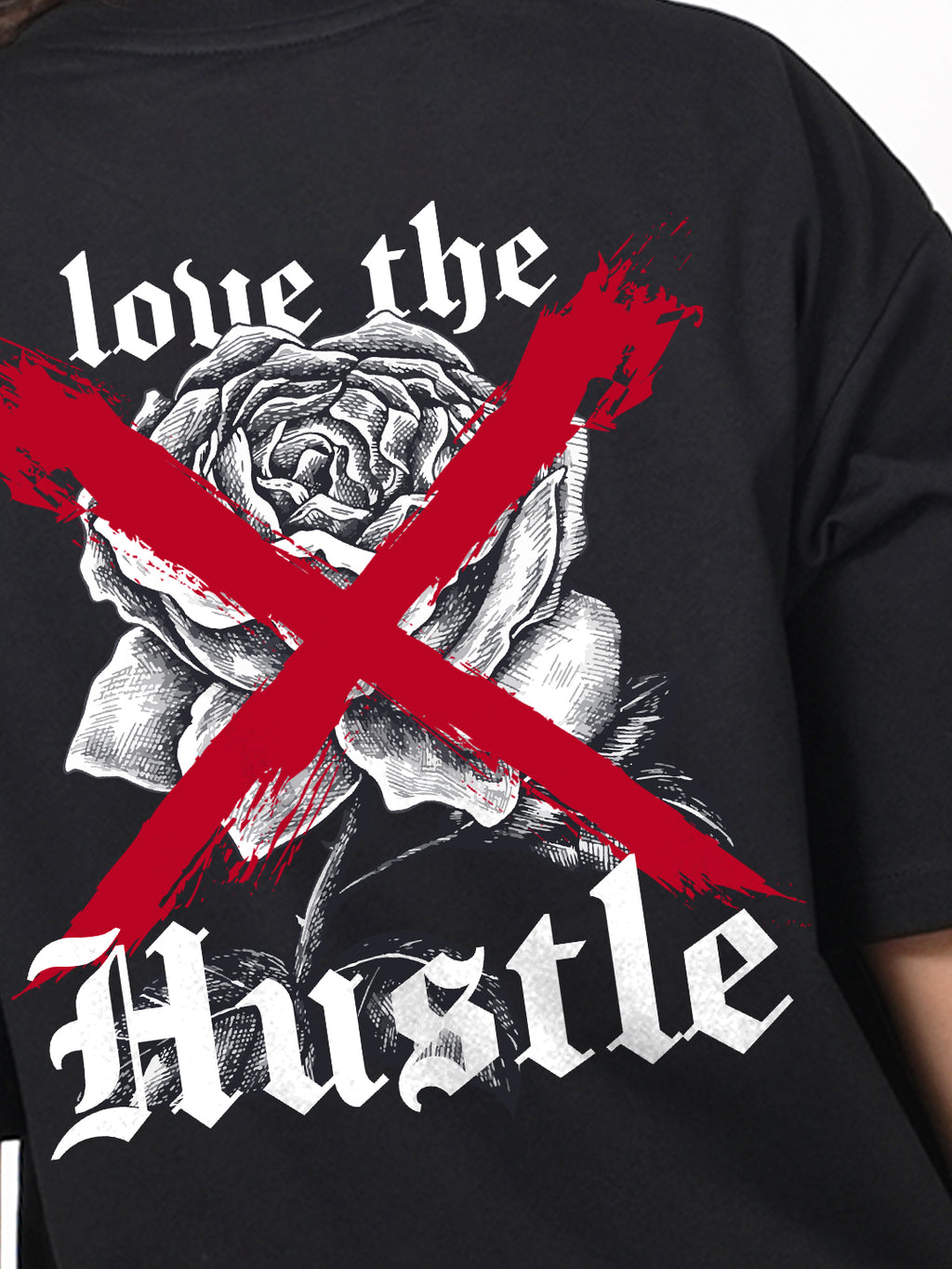 Hustle Black Loose fit  T-shirt