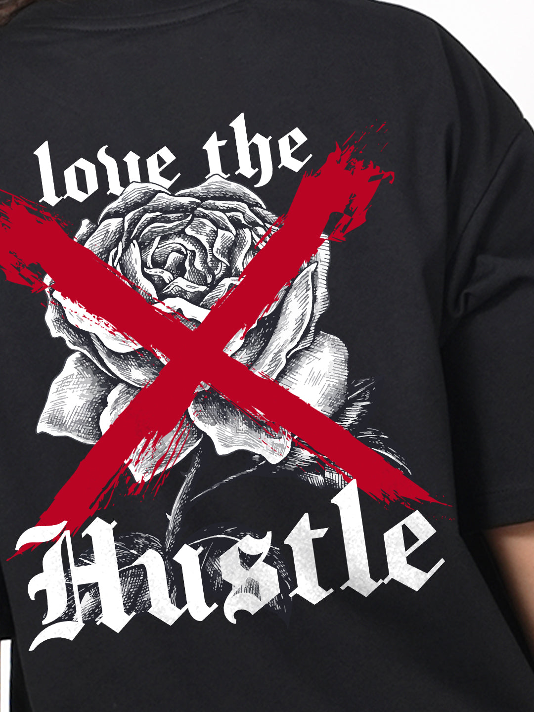 Hustle Black Loose fit  T-shirt