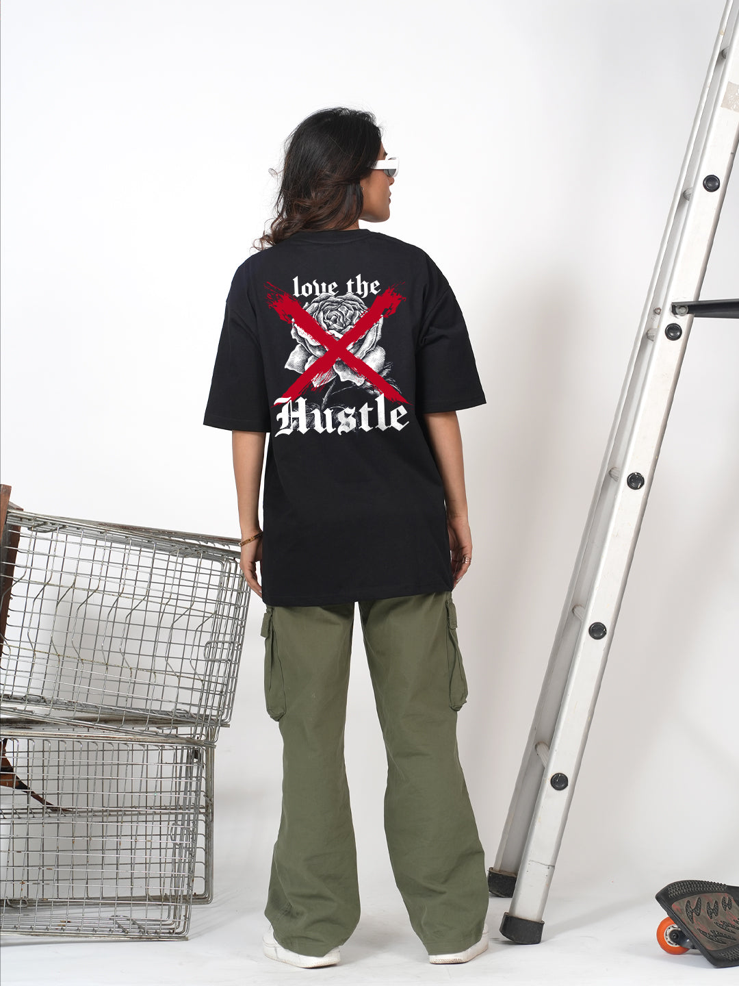 Hustle Black Loose fit  T-shirt