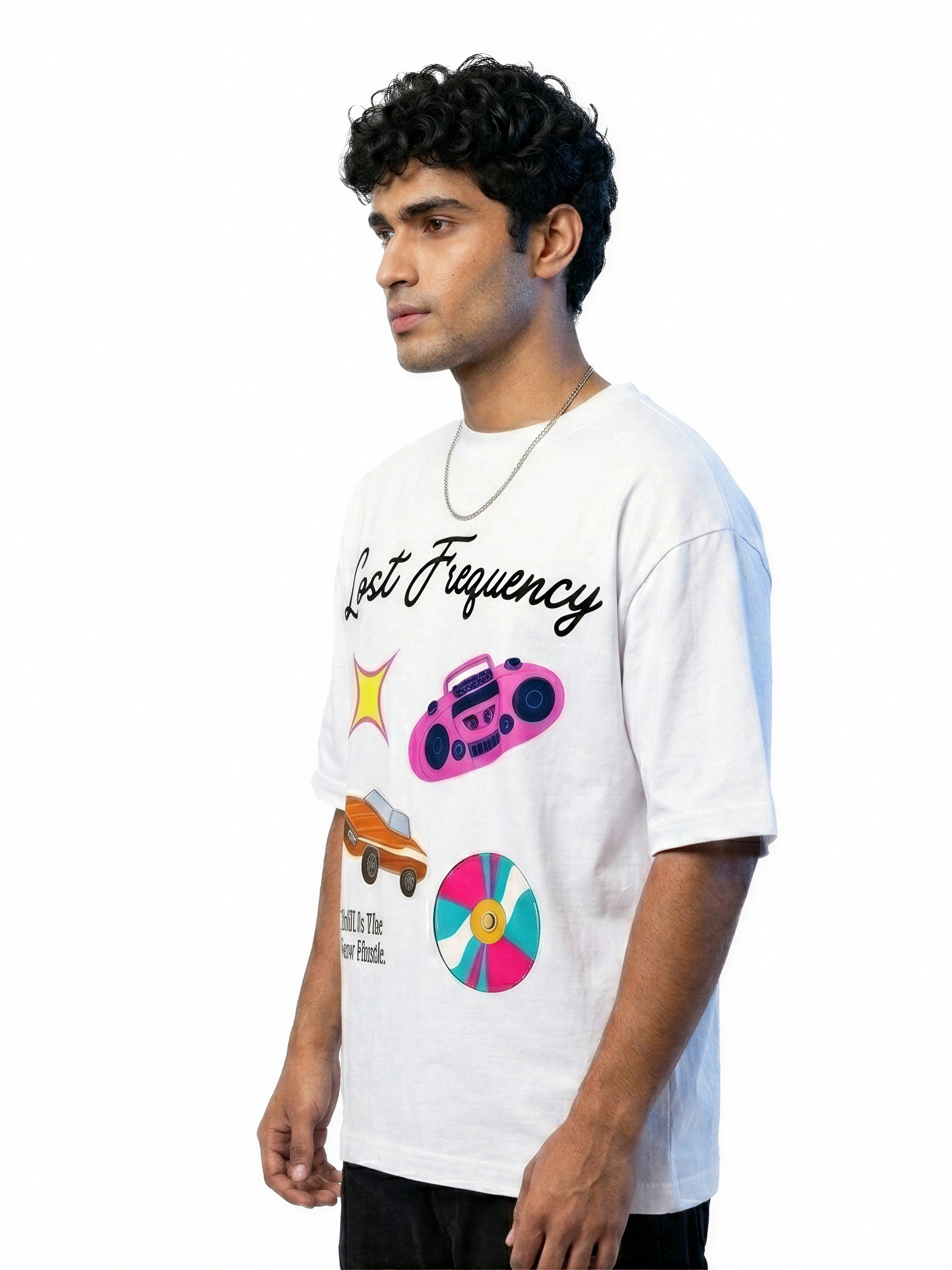 Lost Frequency White Oversized T- shirt