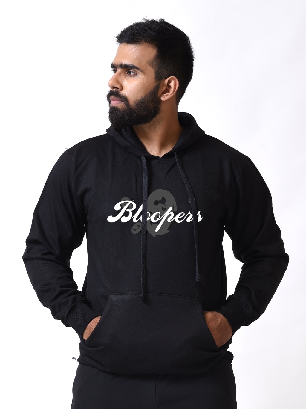 Money Motivation Black Printed Hoodies for Men's