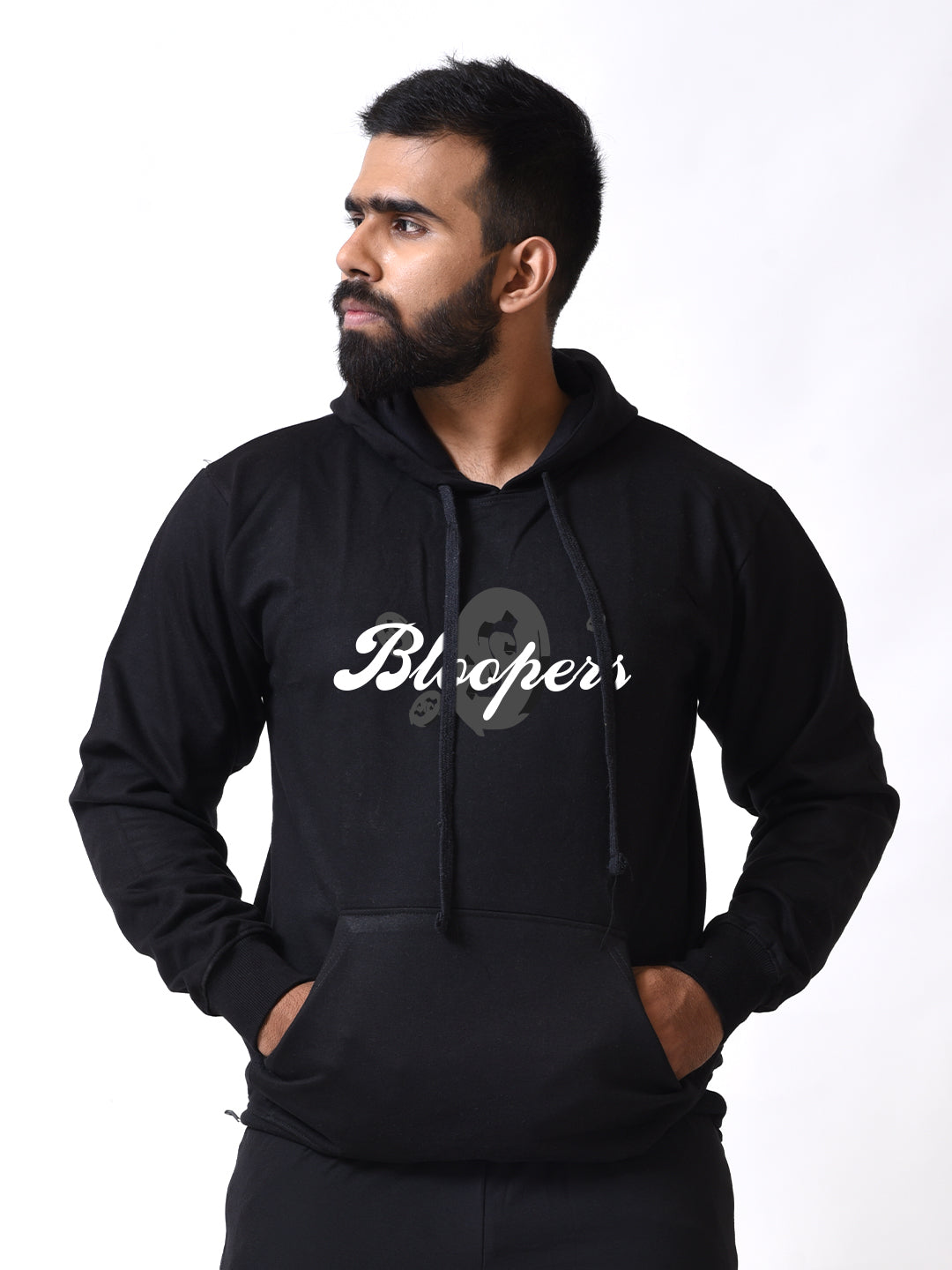 Money Motivation Black Printed Hoodies for Men's