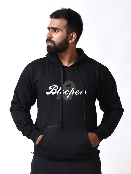 Money Motivation Black Printed Hoodies for Men's