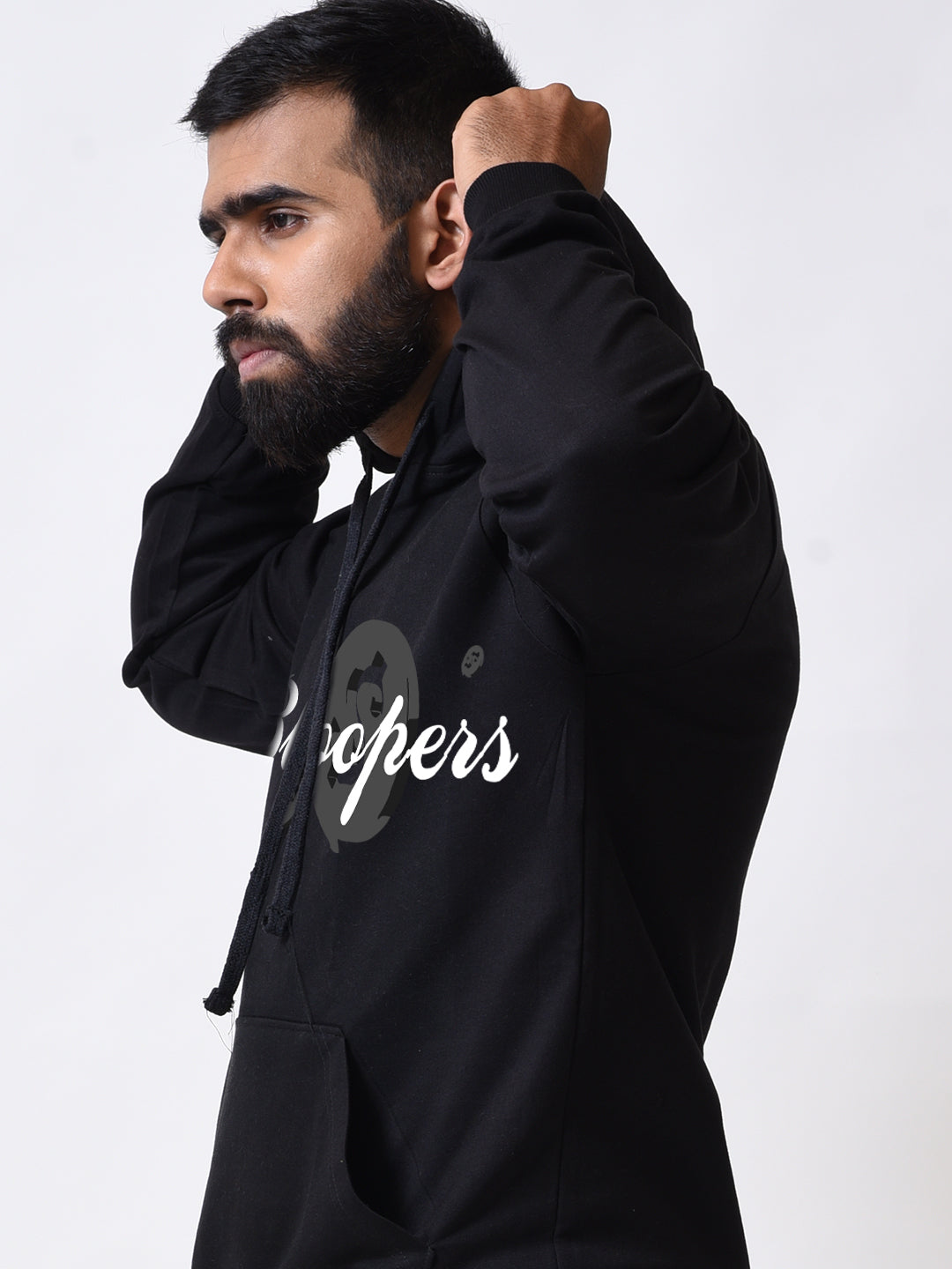 Money Motivation Black Printed Hoodies for Men's