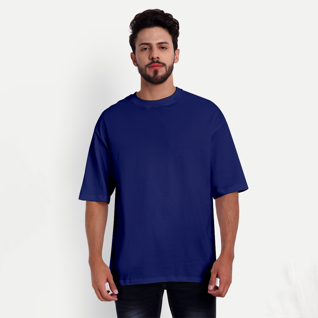 BASIC NAVY DROPSHOULDER OVERSIZED T-SHIRT