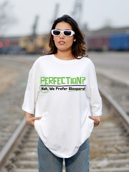 Person wearing a white sweatshirt with text on it