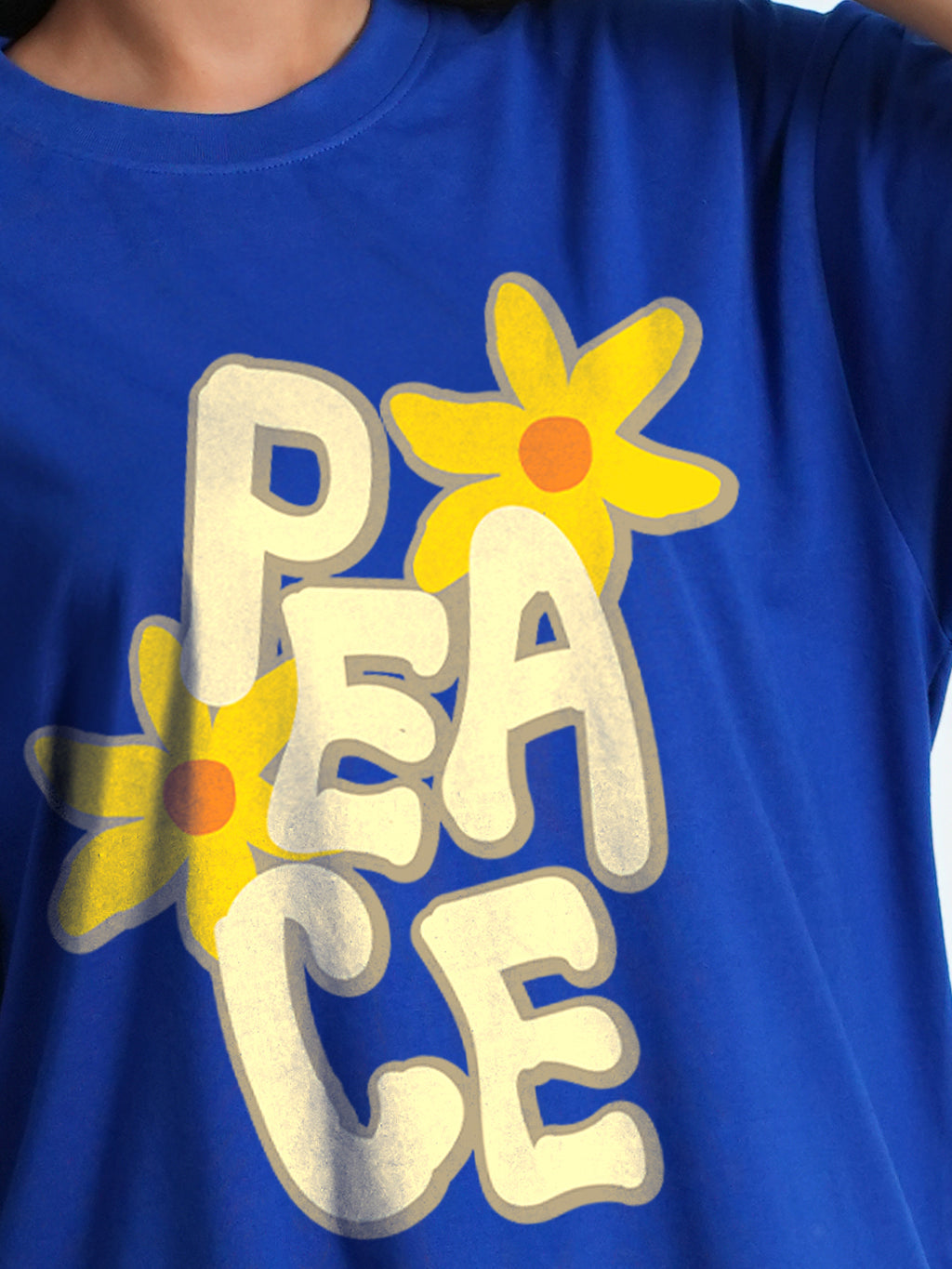 Peace Royal Blue Oversized T-shirt