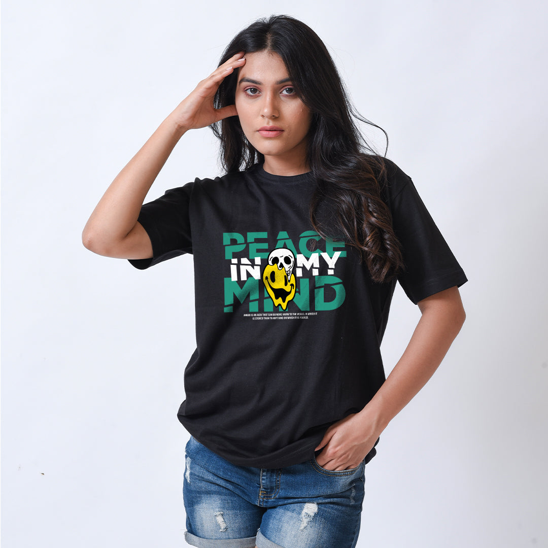 Women Peace in My Mind Regular Fit Half Sleeve T-shirt