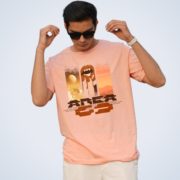 AREA 69 PEACH DROPSHOULDER OVERSIZED T-SHIRT