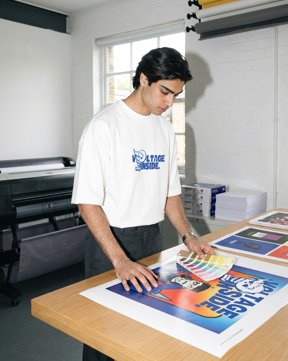 Voltage Inside White Oversized T- shirt