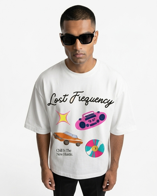 Lost Frequency White Oversized T- shirt