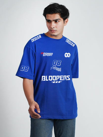 Indian PowerSport Oversized Dropshoulder Royalblue T- shirt