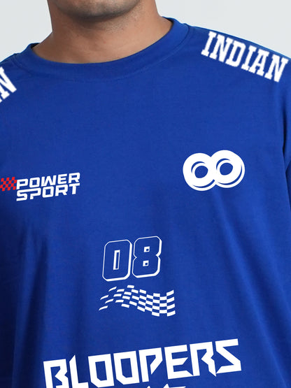 Indian PowerSport Oversized Dropshoulder Royalblue T- shirt
