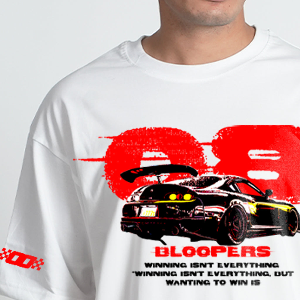 Bloopers waiting isn't White Printed Oversized T- shirt