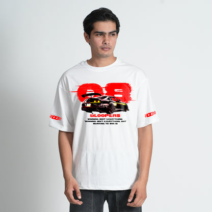 Bloopers waiting isn't White Printed Oversized T- shirt