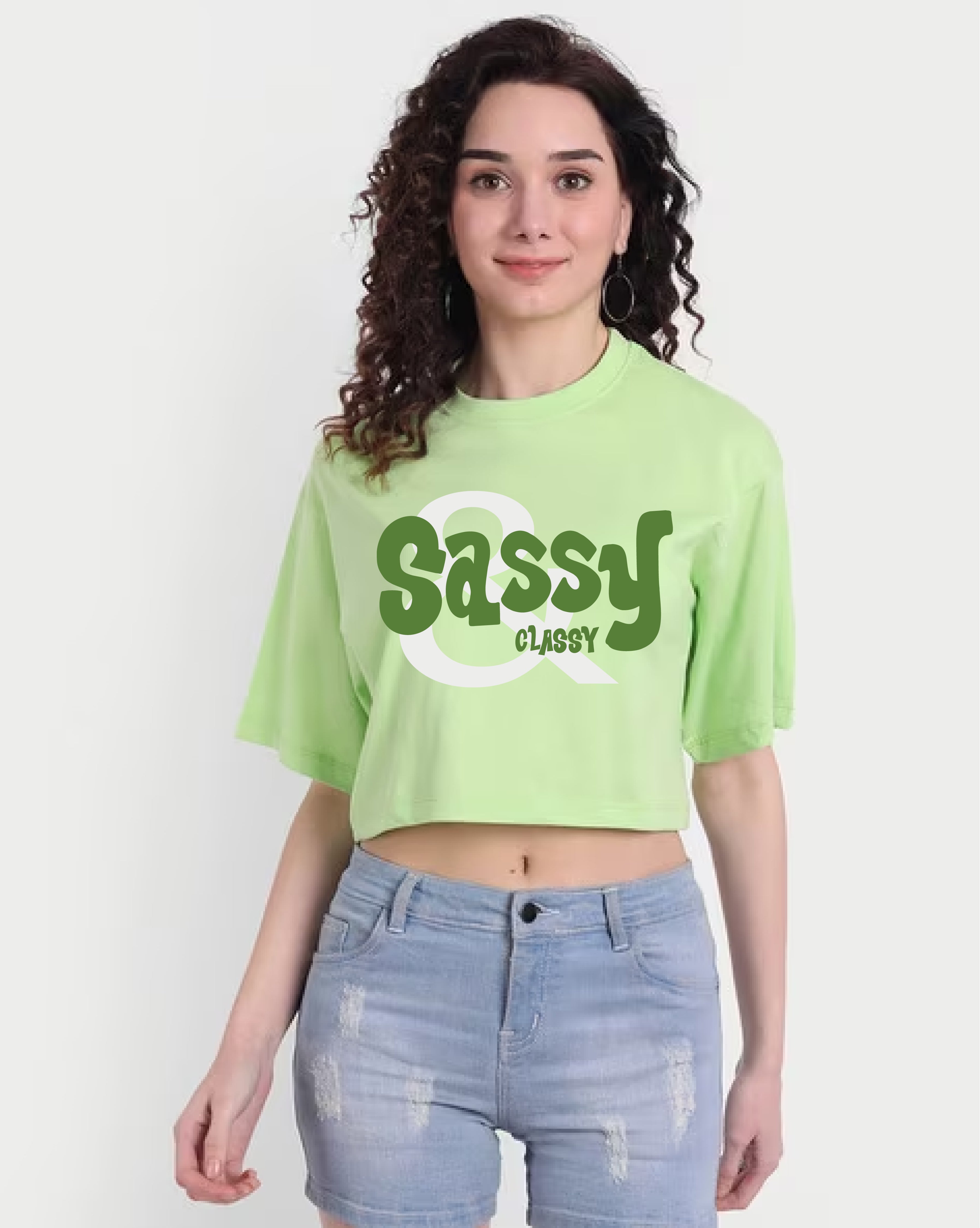 SASSYMINT GREEN OVERSIZED CROTOP