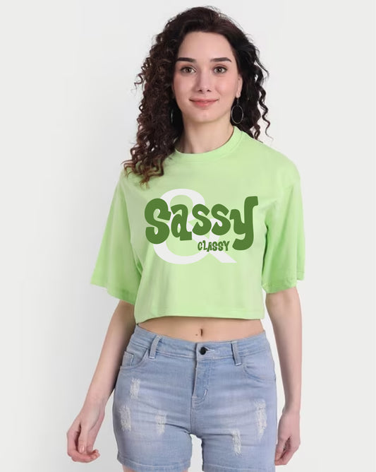 SASSYMINT GREEN OVERSIZED CROPOP