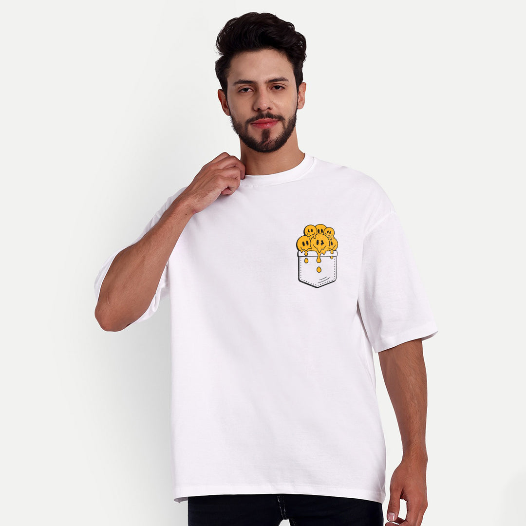 SHIT HAPPENS WHITE OVERSIZED T-SHIRT