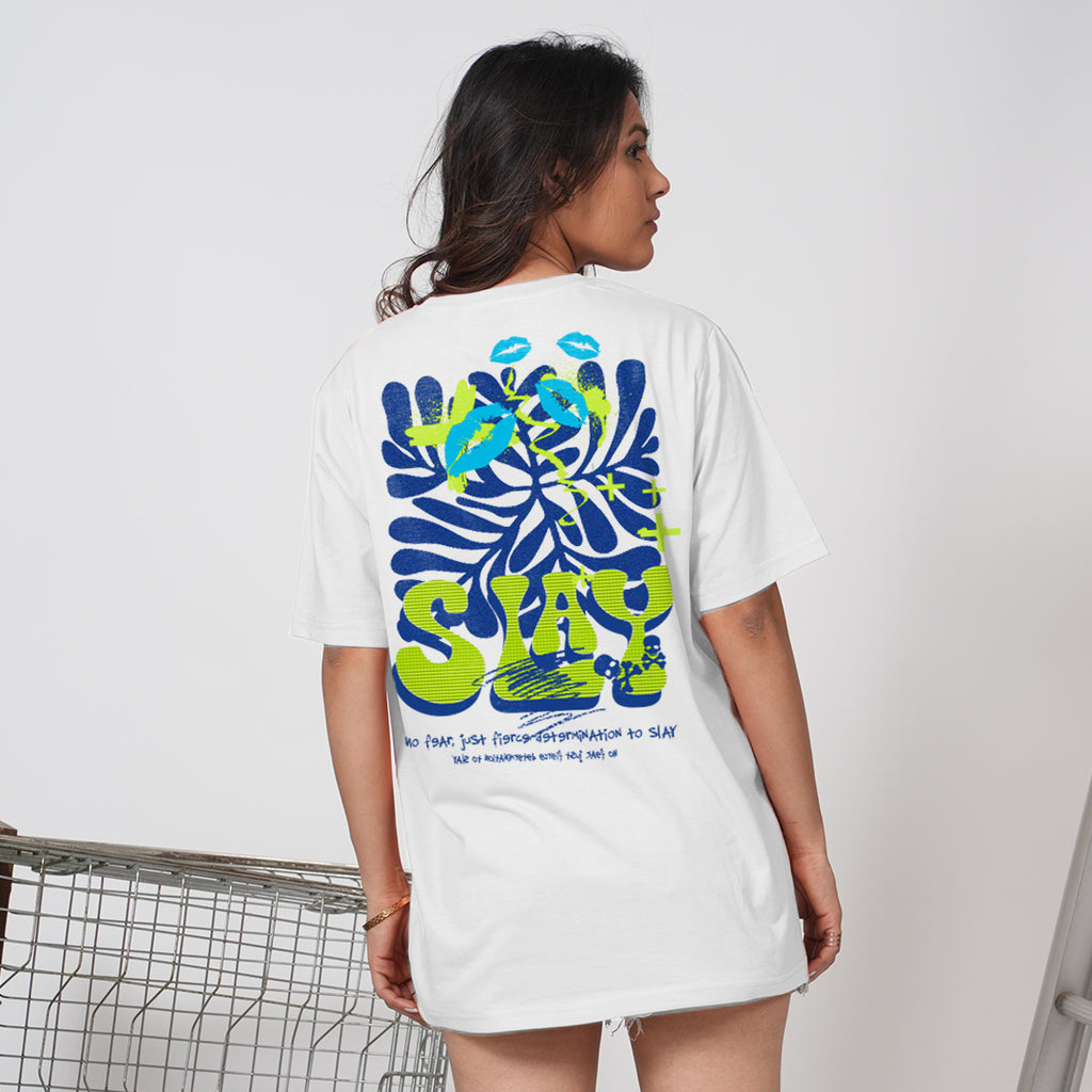 Slay white oversized t-shirt for women