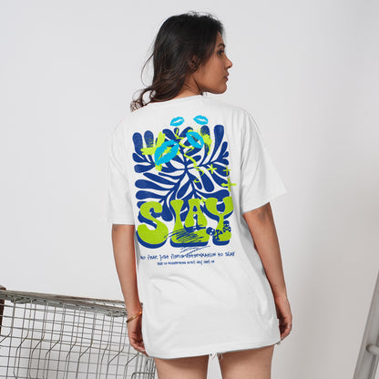 Slay white oversized t-shirt for women