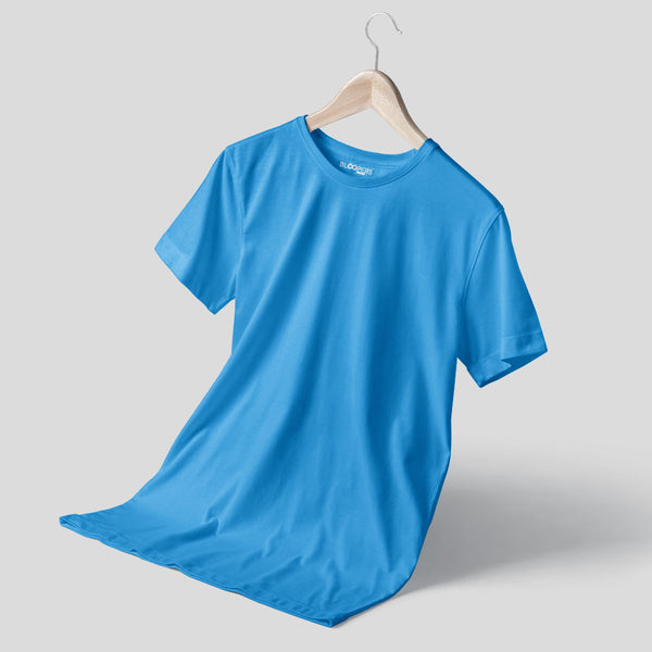Basic Turquise Blue Regular Fit Roundneck T-shirt
