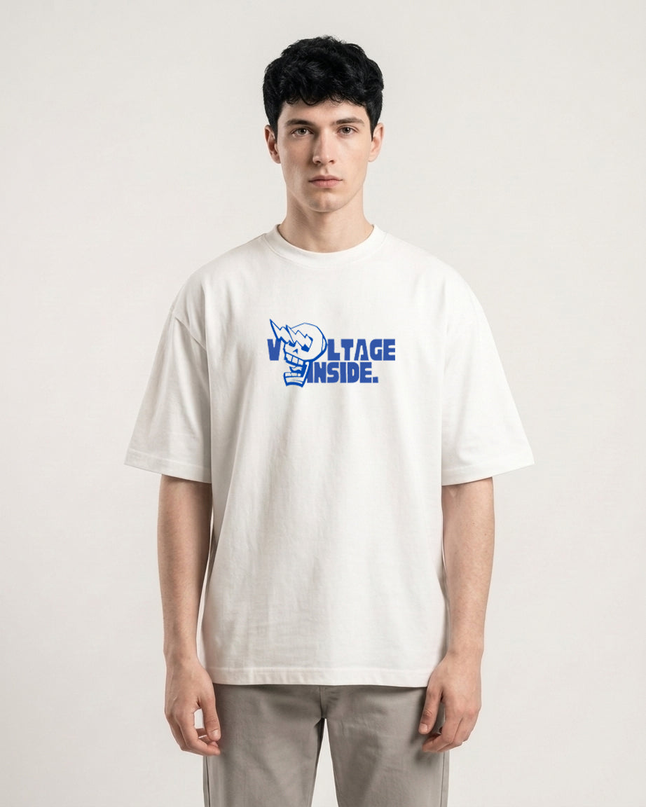 Voltage Inside White Oversized T- shirt