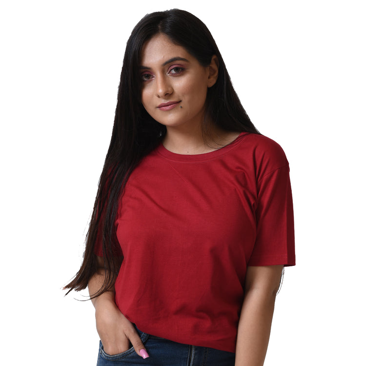 BASIC COMBO WOMEN TSHIRT NAVY BLUE & MAROON