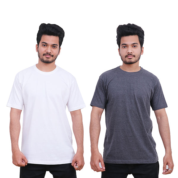 Unisex Round Neck T-shirt -Pack of 2